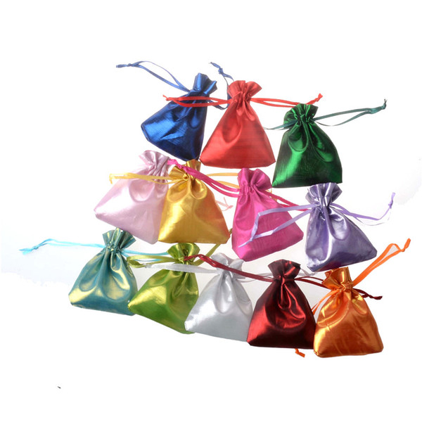 Satin Mini Pouches Rings Necklace Small Jewelry Bags Colorful Wedding Party Favor Gift Packaging Bags Drawstring bags 7x9cm