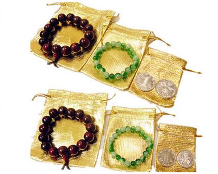 Fashion Gold Silver Plated Gauze Satin Jewelry Bags Jewelry Gift Pouches Bag Package 5x7cm/7x9cm/9x12cm