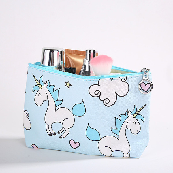 Free DHL Portable Printing Cosmetic Bag Women Travel Large Capacity Wash Bag Waterproof Storage Bag Fashion Girl Cartoon Cosmetic Case H290F