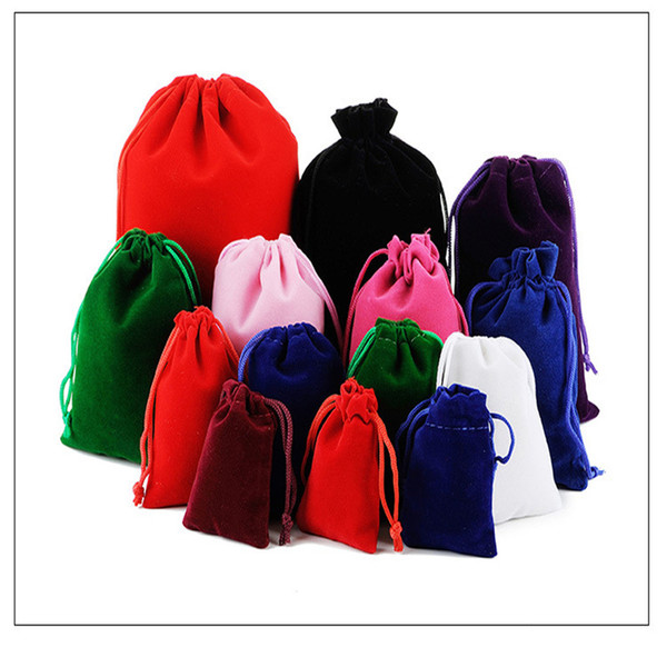 7*9 Black Velvet Drawstring Pouch Jewelry Bag Christmas Wedding Party Gift Pouch Bag Fit For Necklace Earring Bracelets