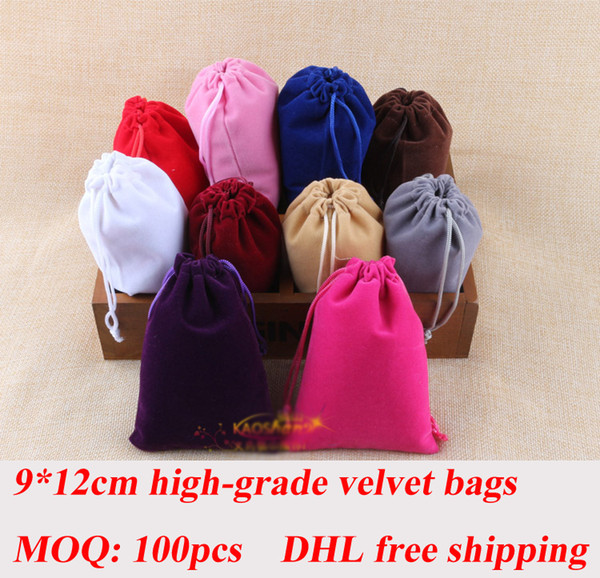 DHL Frvet bagee Shipping 100pcs Velvet Fidget Spinner Drawstrings Packaging Bags 9*12 cm Jewelry Pouches Necklace Bracelet Earring Gift Bags