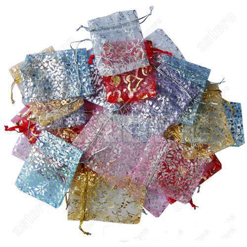 Hot Sales Organza Jewelry Gift Pouch Bags with Mixed Color Size 9*7CM Fashion Free shipping