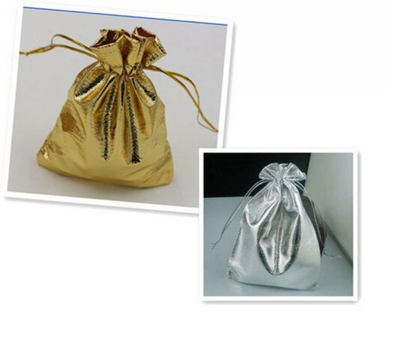 Hot ! 100pcs Gold Or Silver Foil Organza Wedding Favor Gift Bag Pouch Jewelry Package 5x7cm / 7x9cm / 9x12cm / 11x16cm / 13x18cm