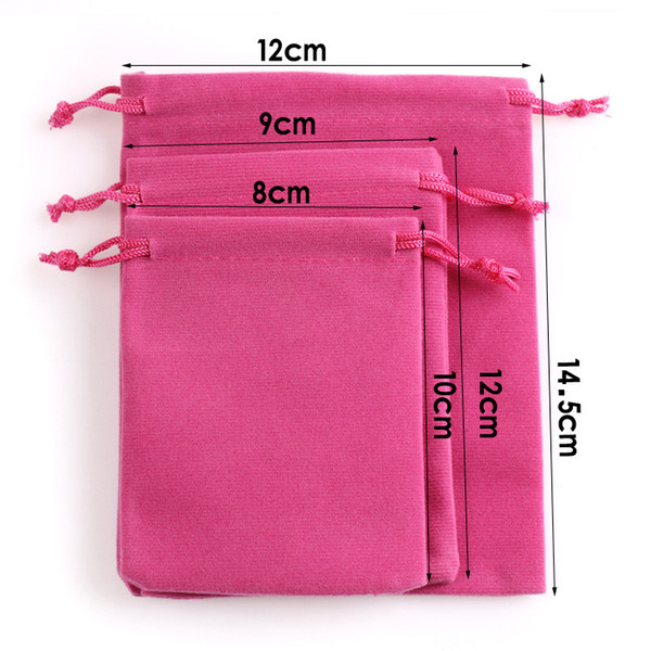 Jewelry Pouches Velvet 9*12cm Fit For Necklace Bracelet Earring Bead Gift Jewelry Packaging Bags 4 Colors Mixed Styles Wholesale 50pcs