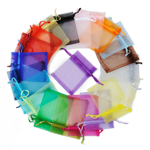 13x18cm Random Color Organza Jewelry Bag Pouches Christmas Necklace Pendant Earrings Jewelry Christmas Wedding Packaging Drawstring Pouch