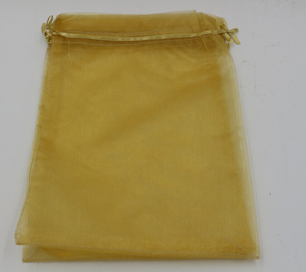 Hot ! Gold Organza Jewelry Gift Pouch Bags For Wedding favors,beads,jewelry 13x18cm 20x30cm ( 319)