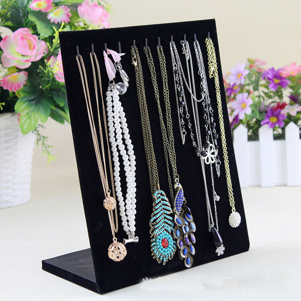 Jewelry display jewelry Black suede necklace display shelf Jewelry Stand Vertical necklace display shelf free shipping