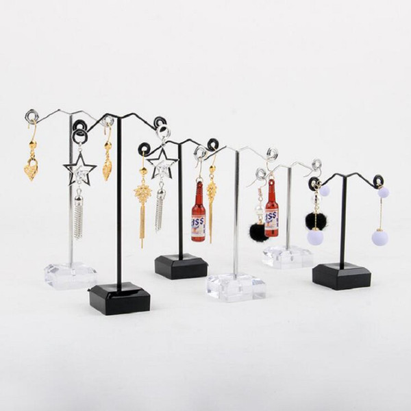 Black Stud Earring Jewelry Display Rack Stand Organizer brooches Ornament Holder Hook Hanger Counter Case simple shaped