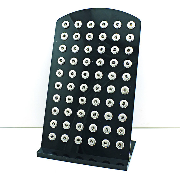 JINGLANG New Display Stand For 12mm Snap Button Fashion Black Acrylic Interchangeable Jewelry 60 Case Holders