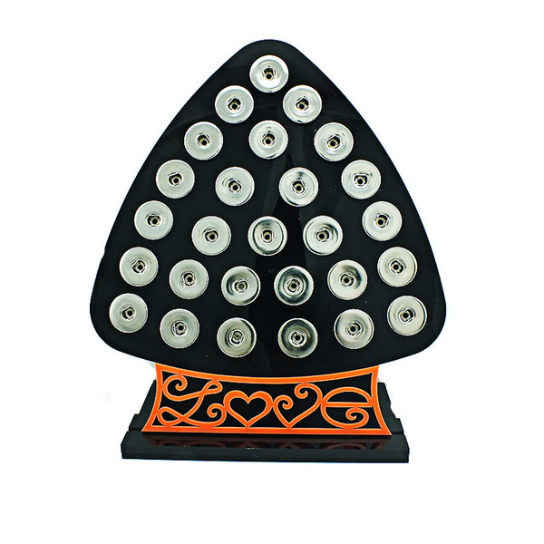 New Arrival 18mm Snap Button Display Stands Fashion Black Acrylic Interchangeable Snap Jewelry Triangle Display Board