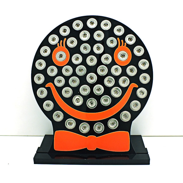 New Arrival 12mm Snap Button Display Stands Fashion Cute Smiling Face Black Acrylic Interchangeable Jewelry Display Board