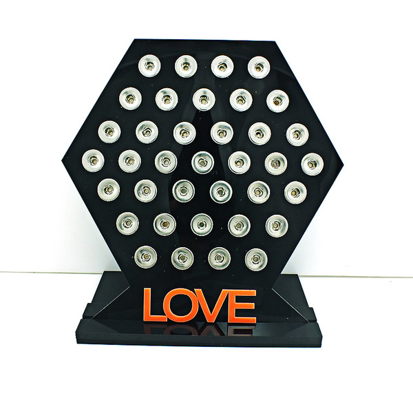 New Arrival 18mm Snap Button Display Stands Fashion Black Acrylic Interchangeable Snap Jewelry Quadrilateral Display Board