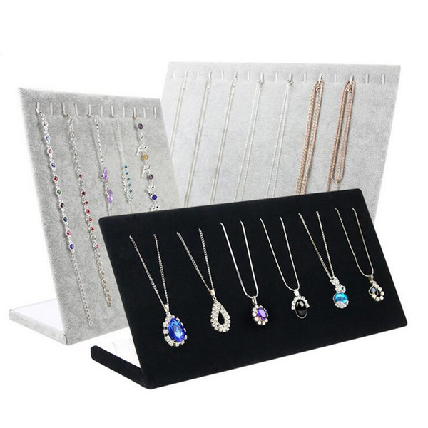 Necklace Bracelets Stand Display Full Velvet Jewelry Rack Showing Stand Storage Different Colors Show Shelf Wholesale Free Shipping 0729WH