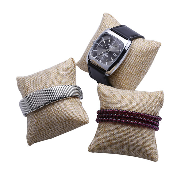 12pcs/Lot Fashion linen New Lovely Bracelet Sponge Bangle Watch Pillow Cushion For Jewelry Display Holder 80*80*50mm