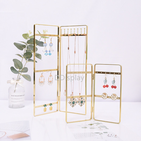 [DDisplay]Vintage Style Earring Ladder Jewelry Stand Window Display Gold Necklace Jewelry Storage Bracelet Metal Jewelry Display