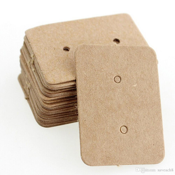 100 PCS Brown Kraft Paper Earring Card Ear Studs Display Tag Label Jewelry Display Card Kraft Rectangle Earring Tag Cards