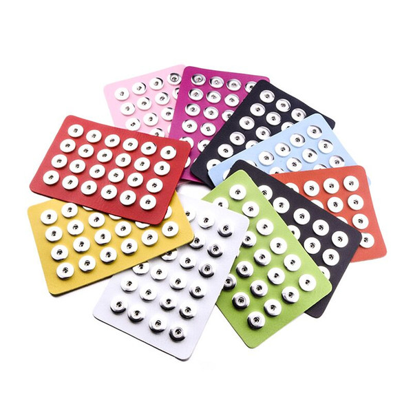 Noosa 18MM Snap Button Display 10 Colors Black Leather Snap Display for 24 PCS Chunks Snap Jewelry Display Holder