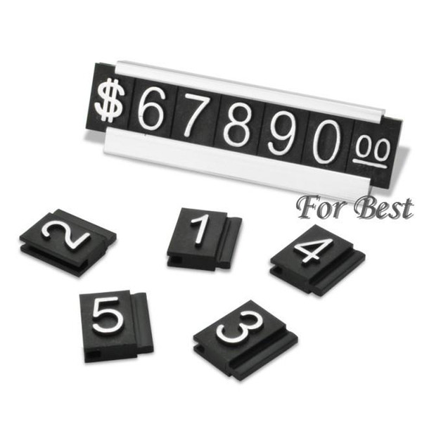 Wholesale-Silver 30 Sets Free Shipping Jewelry Price Display Label Tag Adjustable Number Counter Cube Dollar Sign With Base Stand