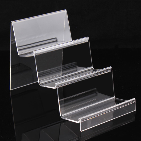 Clear Acrylic 3 layers jewelry display wallet show rack or cellphone holder