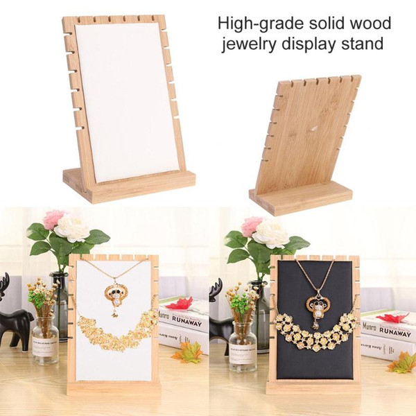 Wood PU Detachable Jewelry Display Stand Fashion Necklace Bracelet Holder Showcase Display Rack