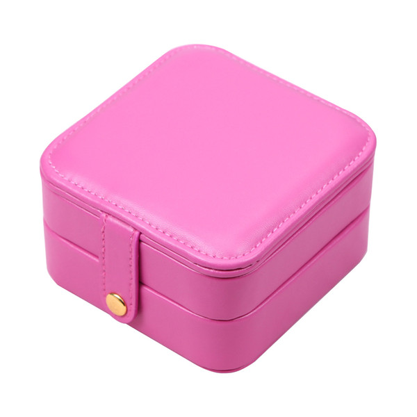 Earrings Travel Organizer Jewelry Box With Mirror Multi-storey Storage Portable Leather Display