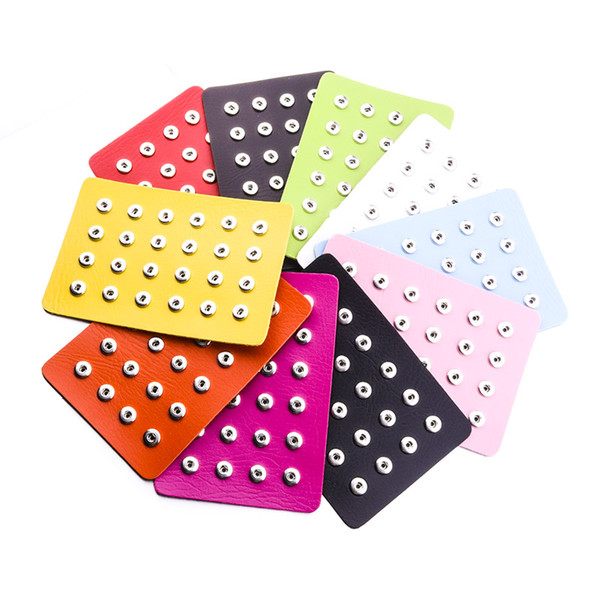 Noosa Snap Jewelry 12MM Snap Button Display 10 Colors Black Leather Snap Display for 24 PCS Jewelry Display Holder