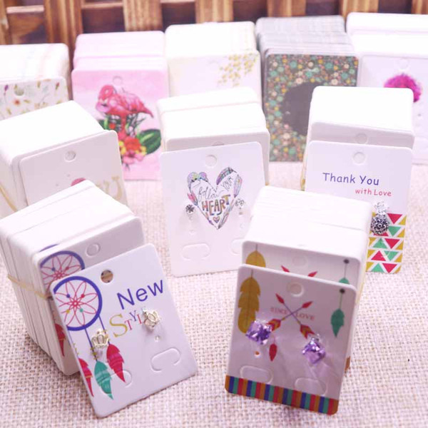 NEW STYLE 200Pcs Jewelry Display Card Earring 4x5cm earring card Hang Tag DIY jewelry stud package cards