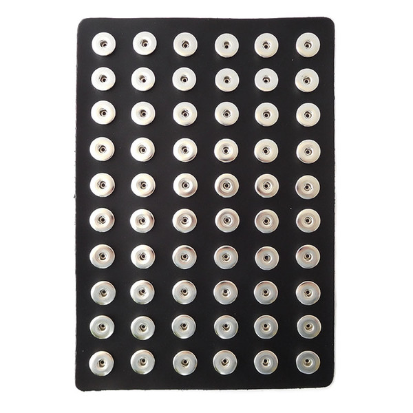 60pcs/88pcs Black Genuine Leather Snap Button Display Ginger Snaps Show Board Fit 18mm 12mm Snap Jewelry