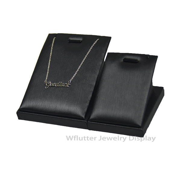 Superior 7*8CM or 5*6cm Black Leather Pendant Display Stand Necklace Showing Rack Jewelry Holder Pendant Showcase 5pcs/lot