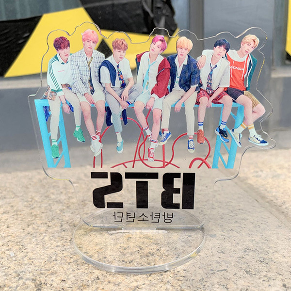 KPOP BTS Bangtan Boys Album Love Yourself ARMY BT21 RM V Cartoon Statue Desktop Decoration Acrylic Plastic Cases Displays GU013