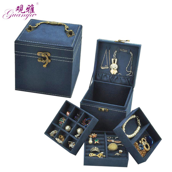 New Pattern Korean Style Edition Of Rabbit Hair Three Layers Deer Flannel Jewelry Packaging Box Without Mirror Ring Box