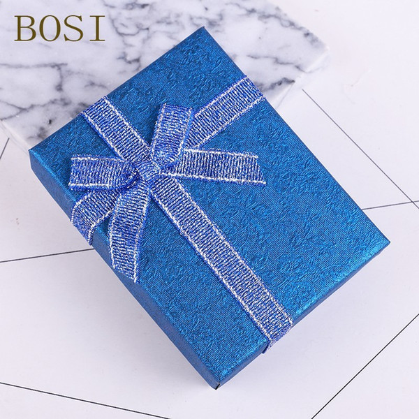 Shiny Jewelry Box Engagement Ring Earrings Necklace Organizer Square Multi-function Bow Jewelry Storage Box Display Gift Holder