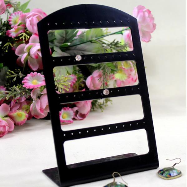 Acrylic jewelry holder organizer, acrylic earring display with 48 holes, 19*12.4*5.4cm, black color, sold by lot (10pcs/lot)