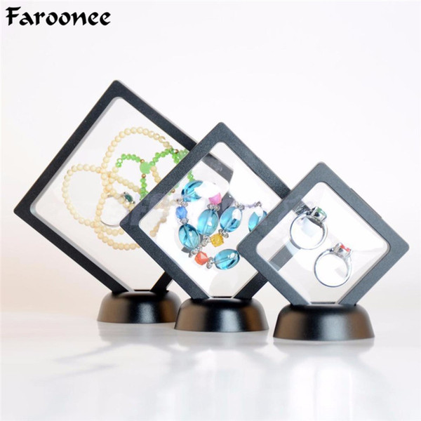 Transparent Jewelry Suspended Floating Jewelry Display Case Stand Holder Box For Ring Earrings Pendant Gem Stones Package