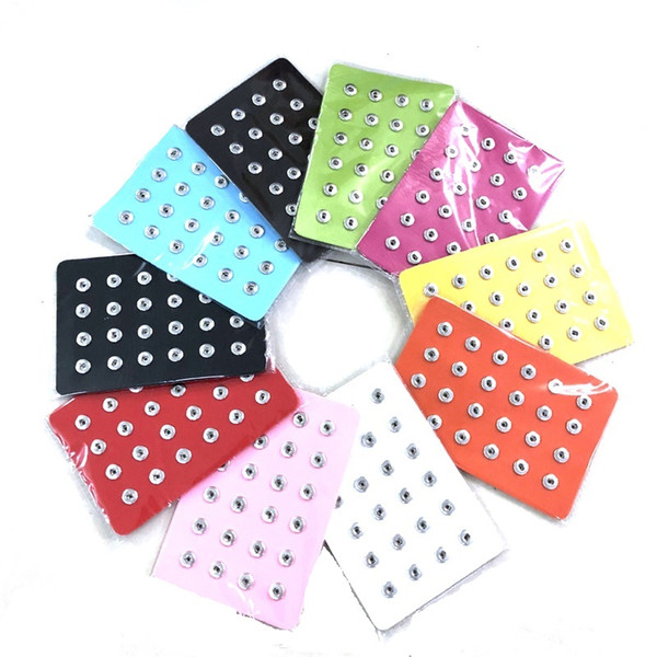 10 COLORS Snap Jewelry 12MM Snap Button Display 10 Colors Black Leather Snap Display for 24 PCS Jewelry Display Holder