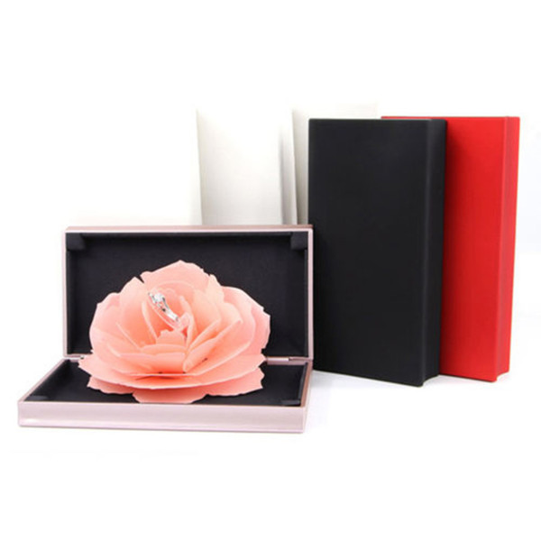 Jewelry Storage Case 3D Pop Up Rose Ring Box Wedding Engagement Jewelry Storage Holder Case Bump Valentine's day box