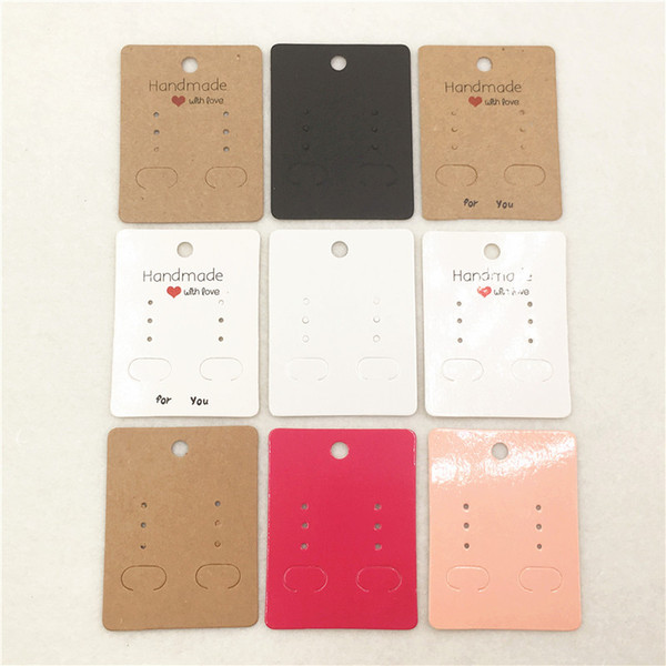 100pcs 6.5*5cm Kraft Paper Diy Stud/Drop Earring Packing Cards Cardboard Earring Products Displays Card Jewelry Cards