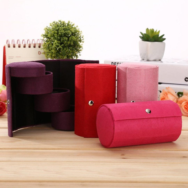 Women Travel Velvet Jewelry Earring Ring Display Storage Organizer Box Case