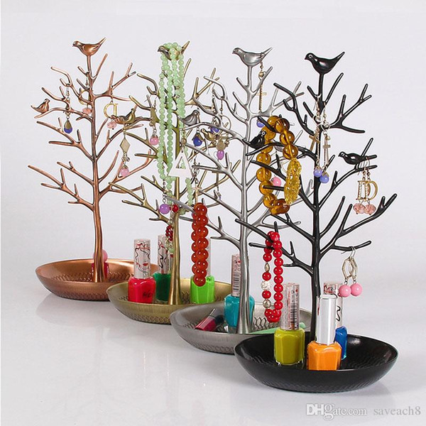 Fashion Bird Tree Stand Jewelry Earring Necklace Ring Show Rack Holder Display jewelry holder