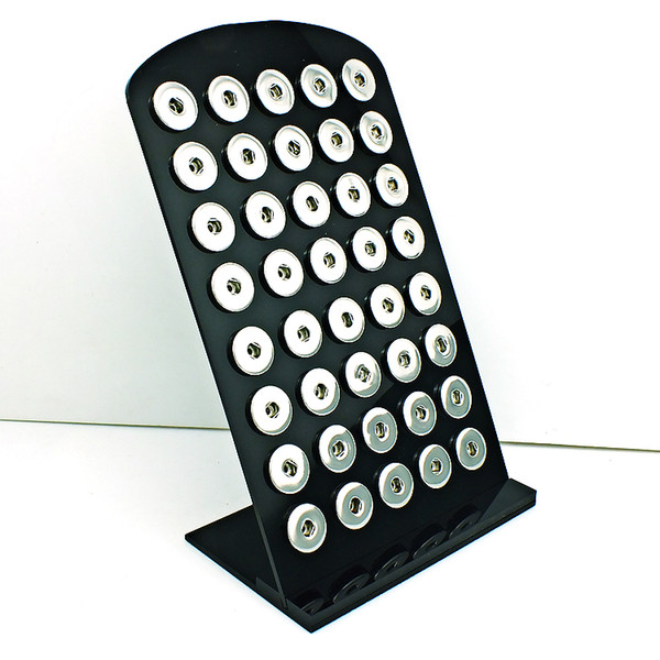 Wholesale High Quantity Display Stands Fashion 18mm Snap Button Black Acrylic Interchange Jewelry Metal Display Board