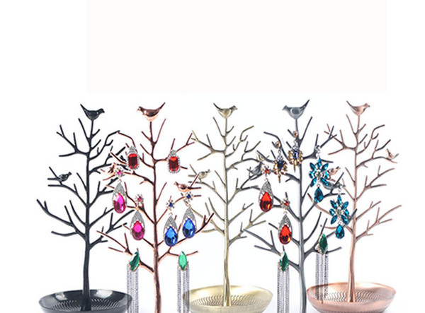 Bird tree earrings stand ornaments display stand alloy tree shape acacia tree stand 4 colors optional free shipping