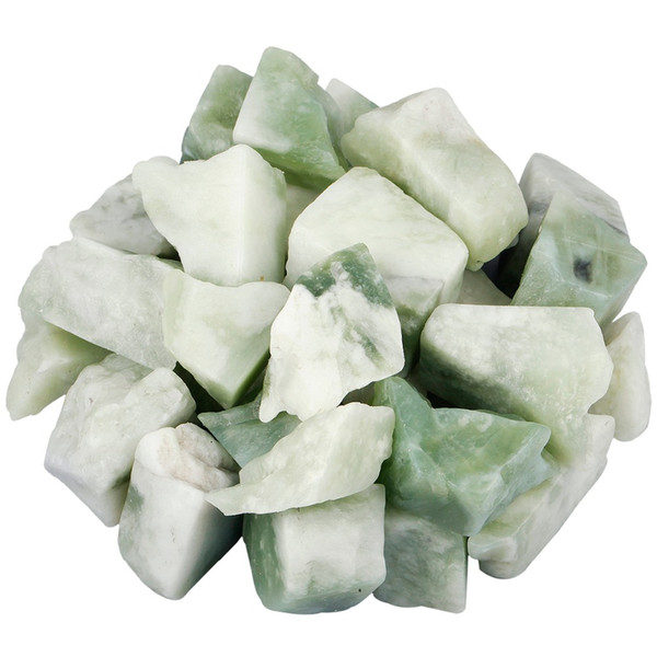 TUMBEELLUWA 1lb (460g) Xiuyan Jade Raw Rough Stones for Tumbling,Cabbing,Wire Wrapping,Healing Reiki Wicca