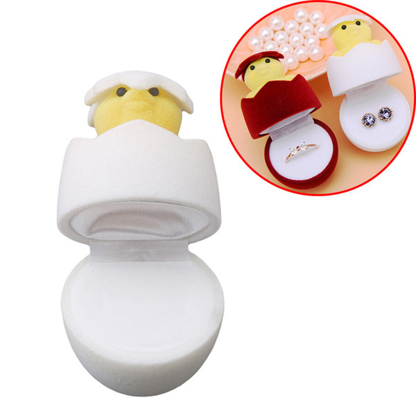 Jewelry Boxes Creative Egg Shell Type Ring Box Earrings Necklace Rangement Storage Organizer For Girls Wedding Gifts