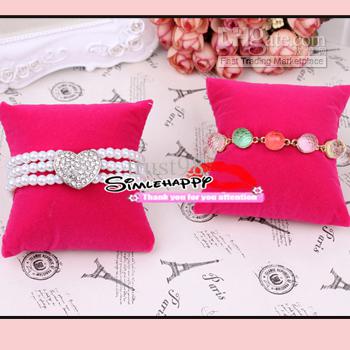 Velvet pillow Bracelet Bangle Watch Display 2 color choose black and pink Jewelry Holder