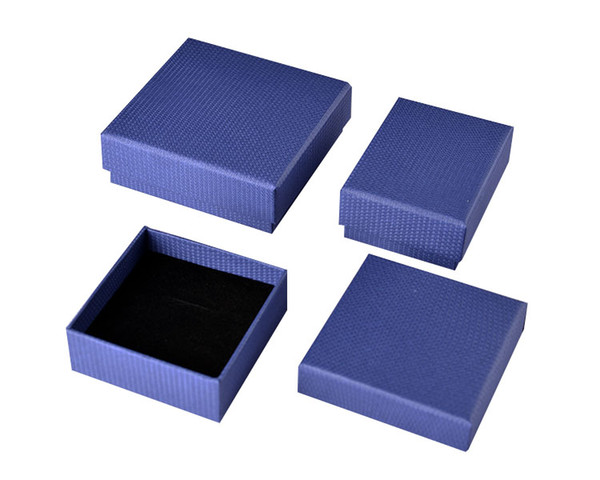 Free shipping Wholesale 50pcs/lot Blue Jewelry Packing Crystal Necklace Box Blue Box for Ring High Quality Available CUSTOMIZED