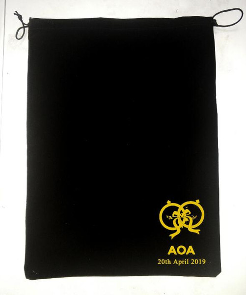 Custom-made 100pcs 30x40cm Big Size Black Drawstring Velvet Bags For Wedding Gift Packaging Pouches Print Logo