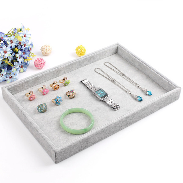 Fashion Gray Jewelry Display Tray Bracelet Holder Ring Earring Case Necklace Pendant Shelf Jewelry Display Storage Box