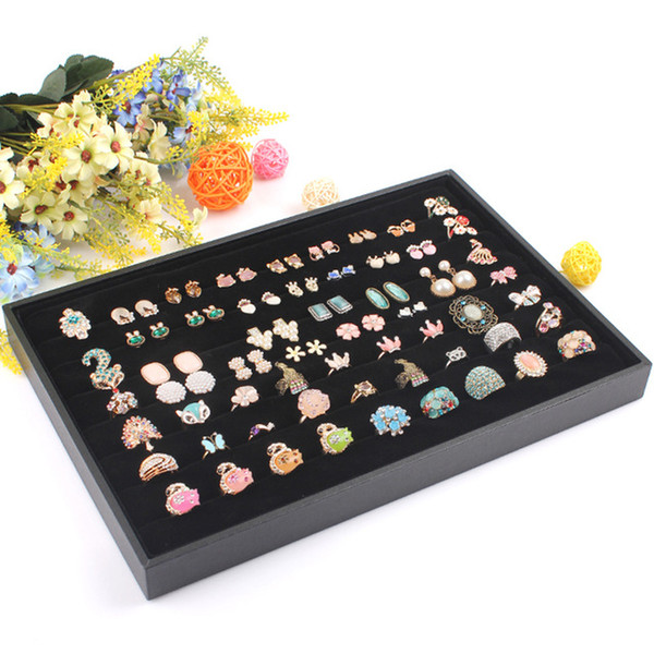 Fashion Black Ring Tray Jewelry Display Rings Earrings Plate Necklace Pendants Display Jewelry Storage Showcase Decoration