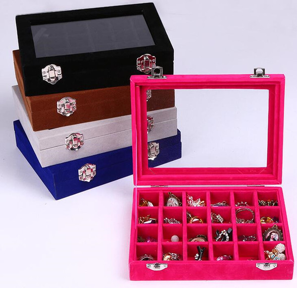 Wholesale with a 24 - grid jewelry earrings display rack earrings silver jewelry jewelry box customized manufacturers direct