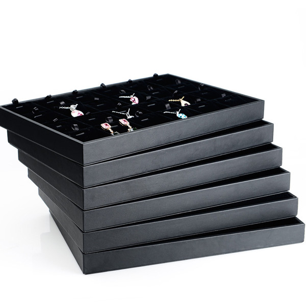 wholesale high quality jewelry tray black PU 2018 for rings necklaces,earrings,bracelets,watches free shipping